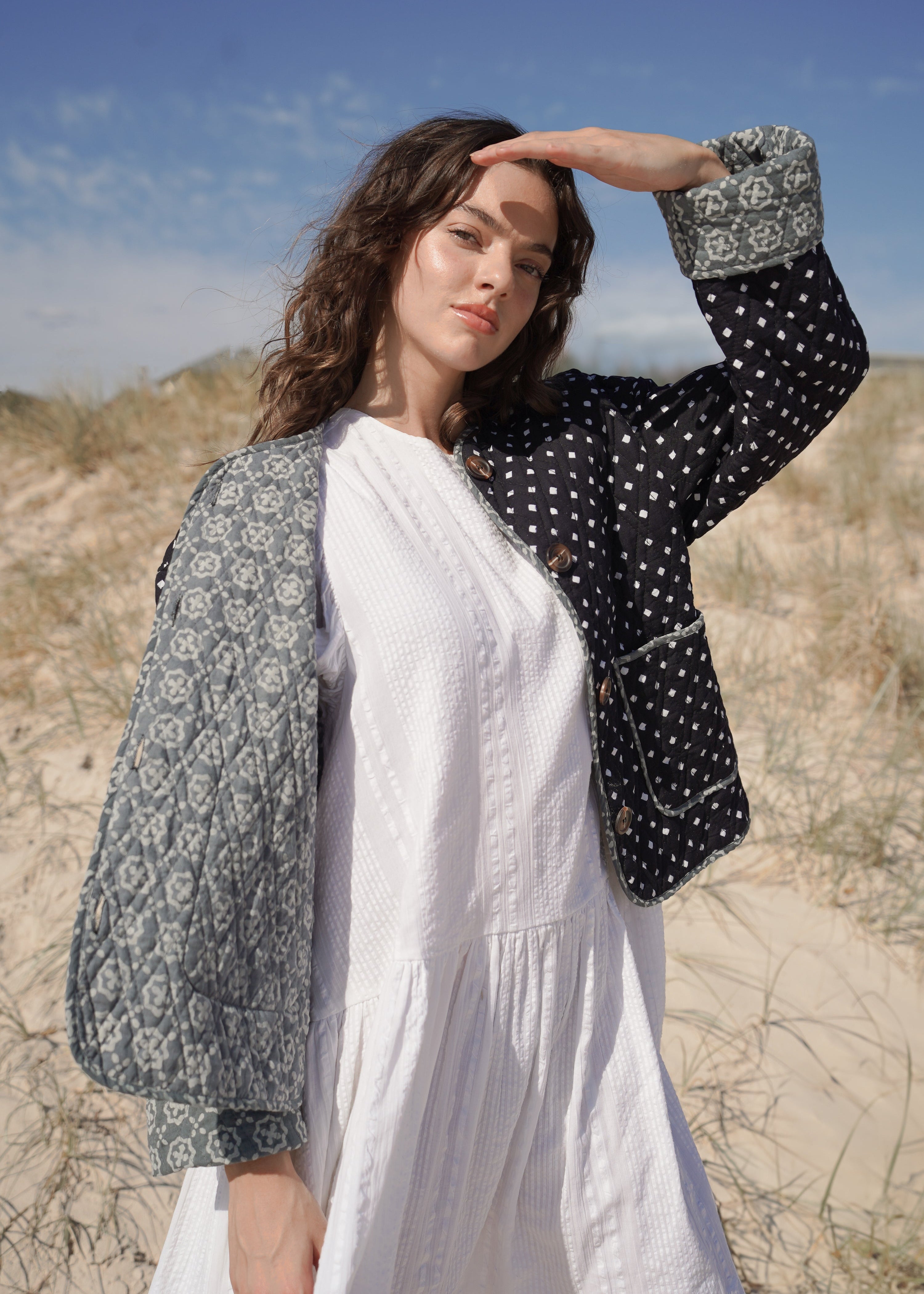 WILLA QUILTED JACKET // INK GEO