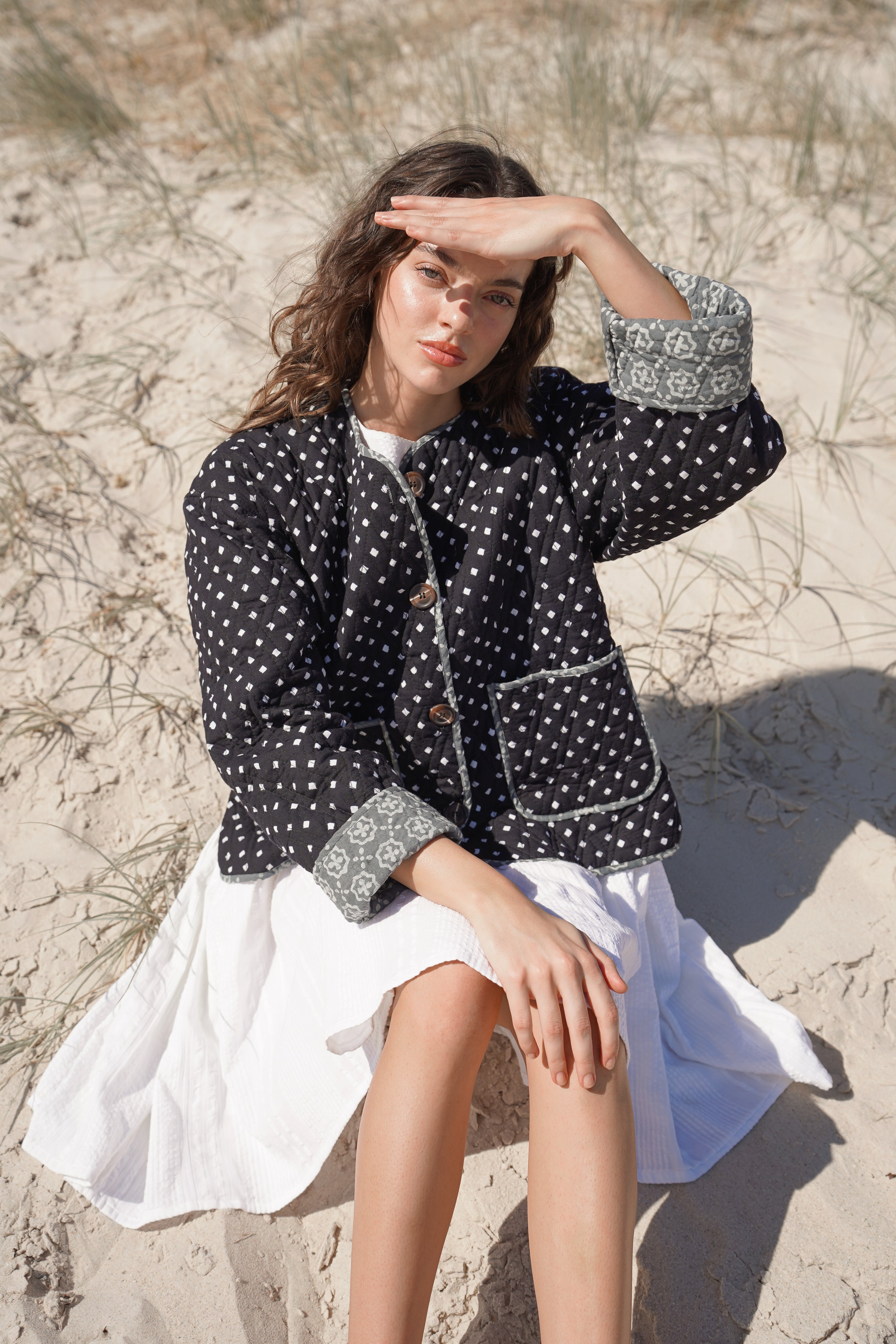 WILLA QUILTED JACKET // INK GEO