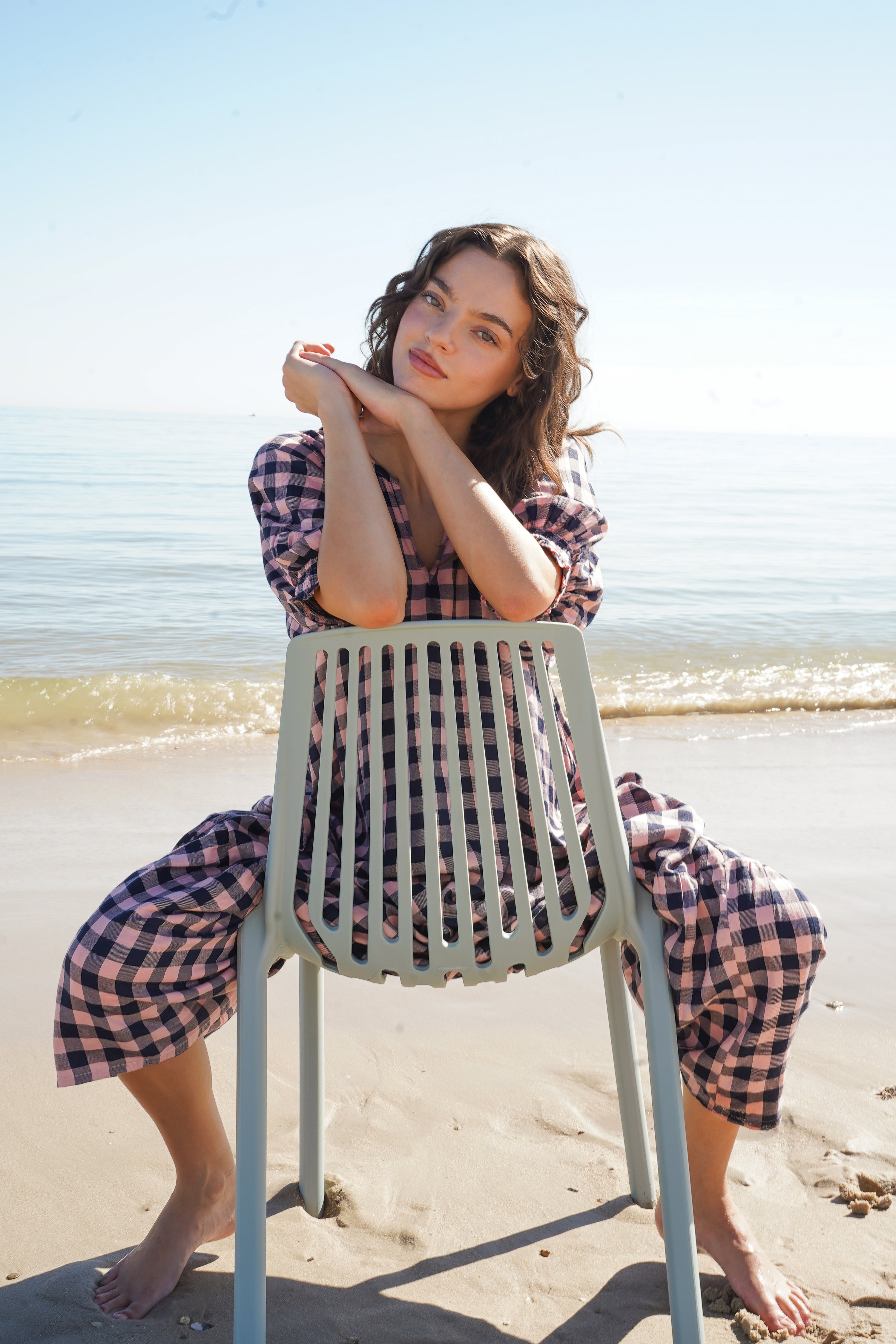 POSIE DRESS // NAVY + PINK GINGHAM