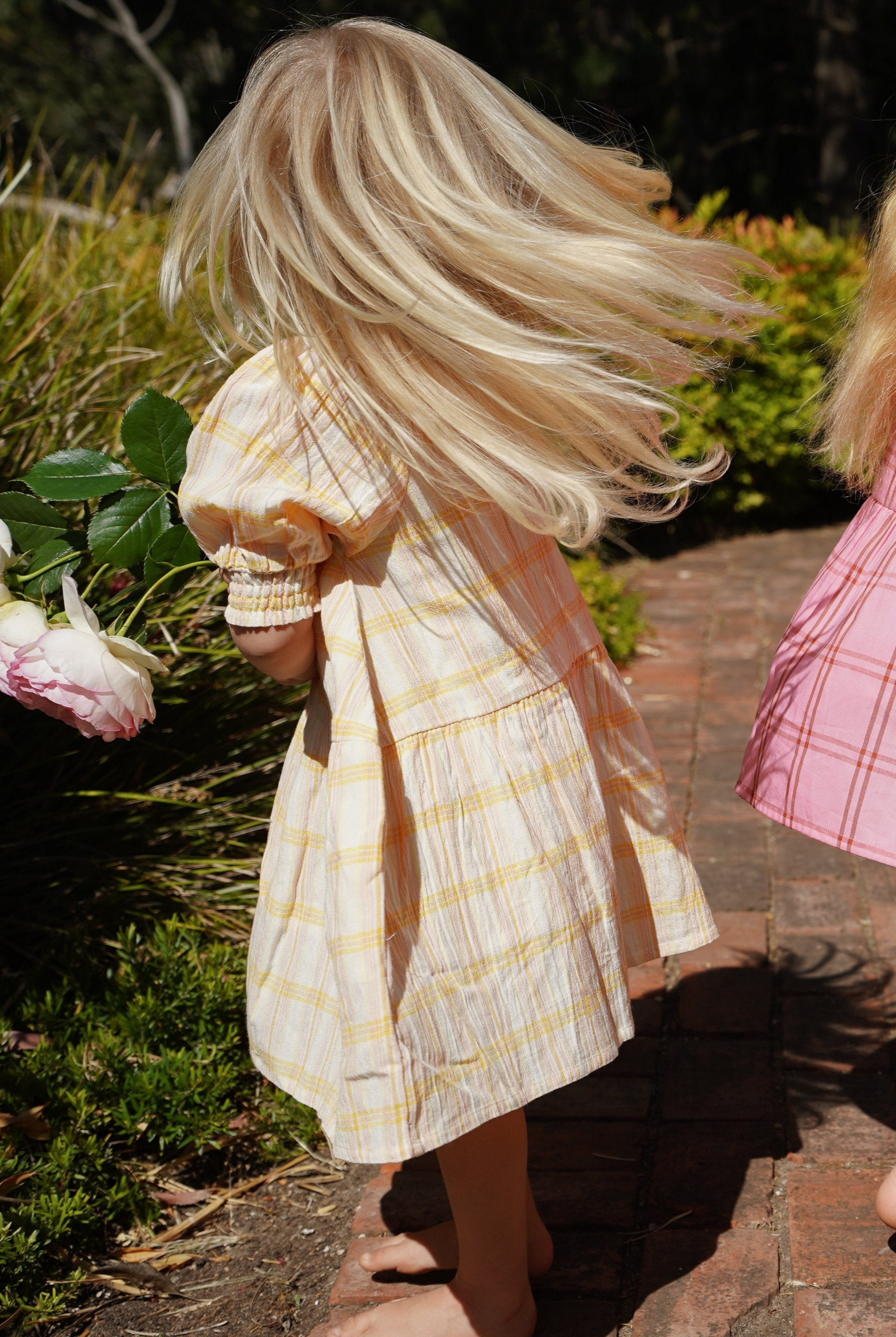 GIRLS POSIE DRESS // CREAM CHECK