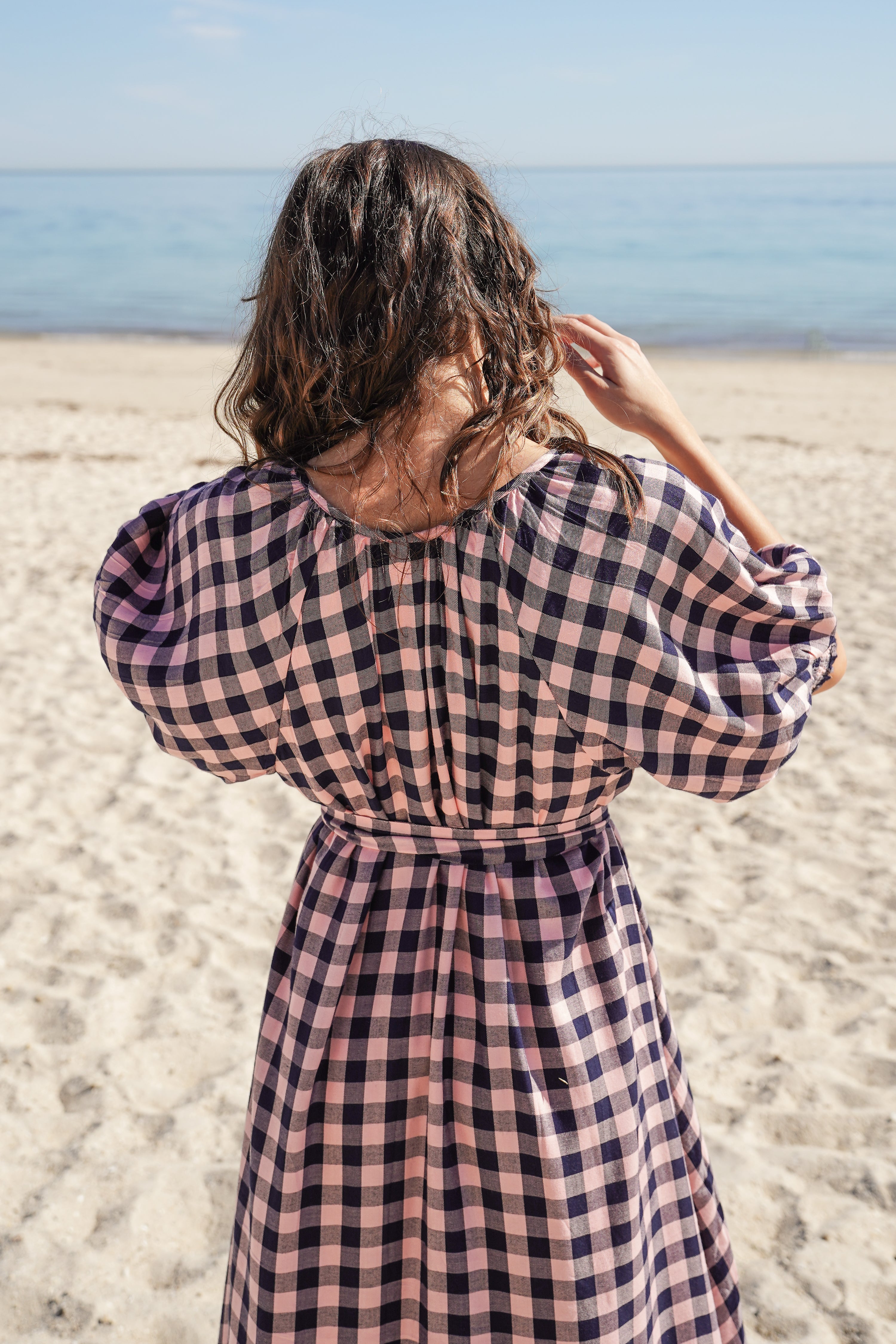 POSIE DRESS //  NAVY + PINK GINGHAM