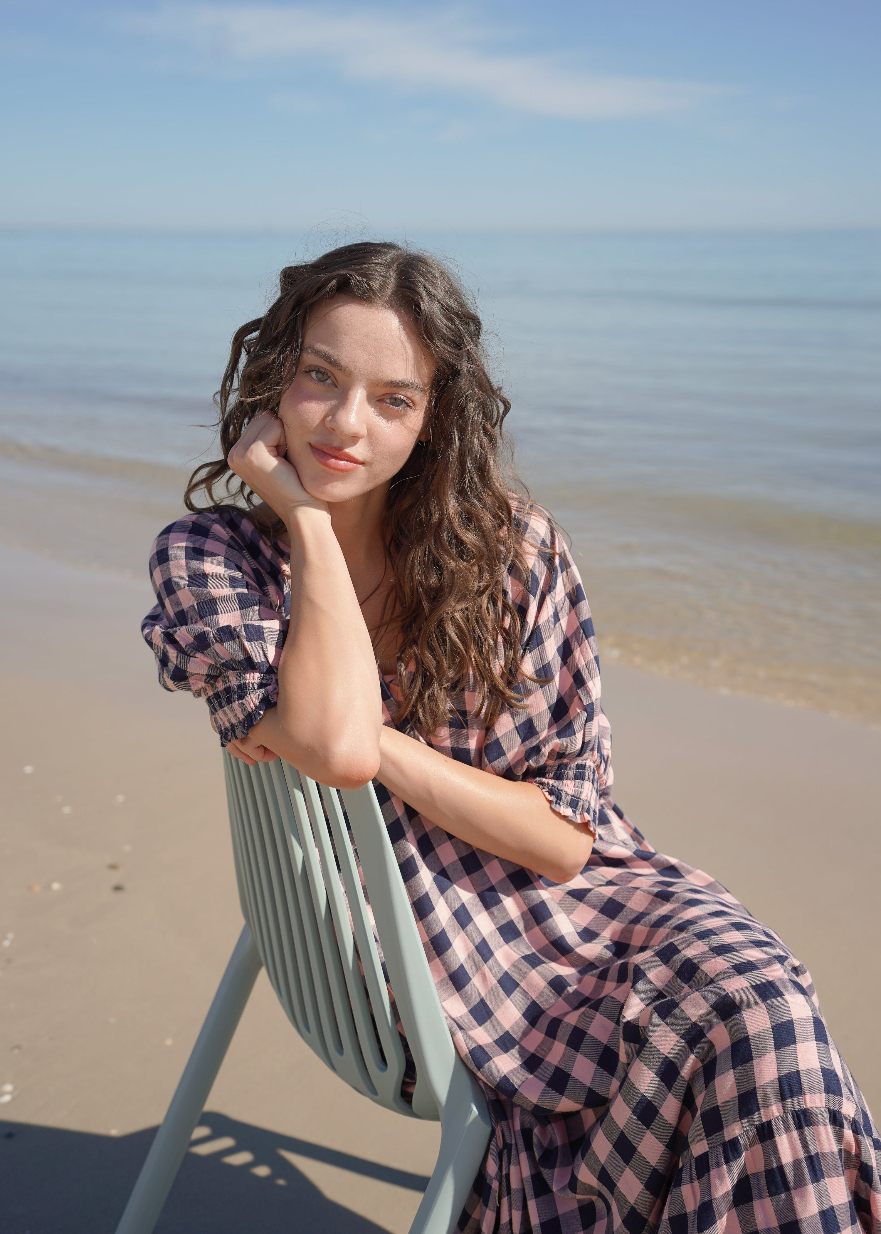 POSIE DRESS //  NAVY + PINK GINGHAM